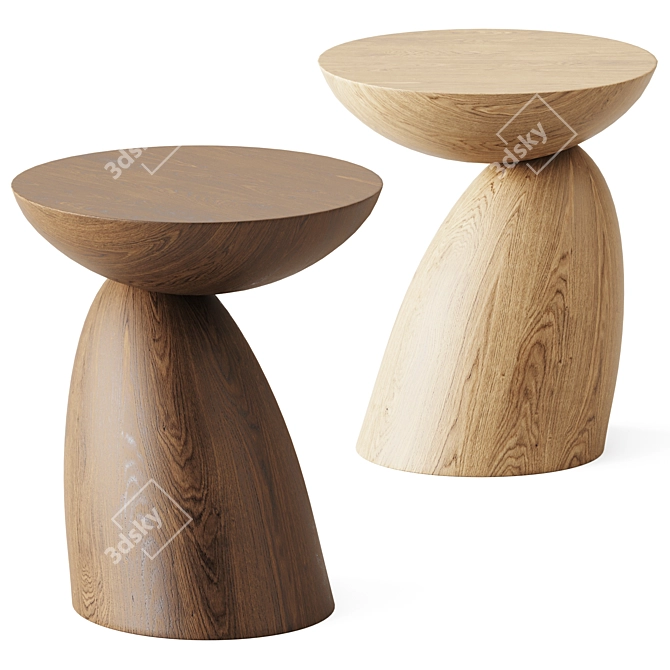 Contemporary Parabel Wood Table 3D model image 1