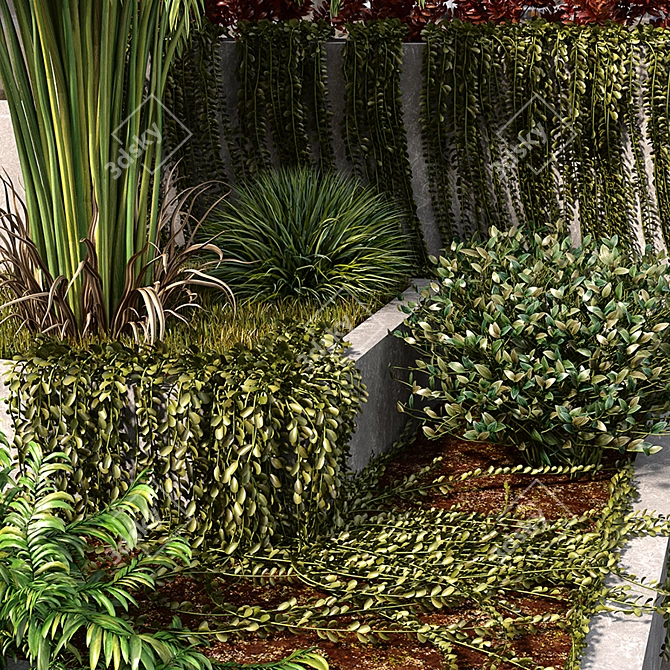 Serene Oasis Garden Set 3D model image 2