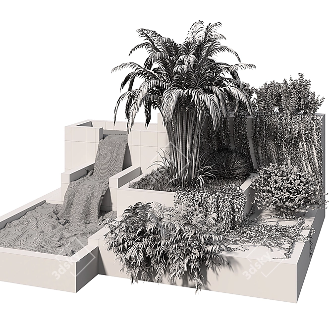 Serene Oasis Garden Set 3D model image 5