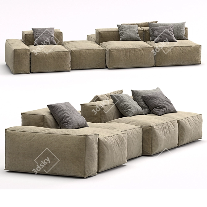 Peanut B Sectional Sofa: Stylish & Versatile 3D model image 3