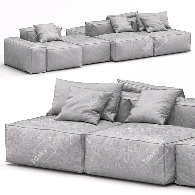 Peanut B Sectional Sofa: Stylish & Versatile 3D model image 4