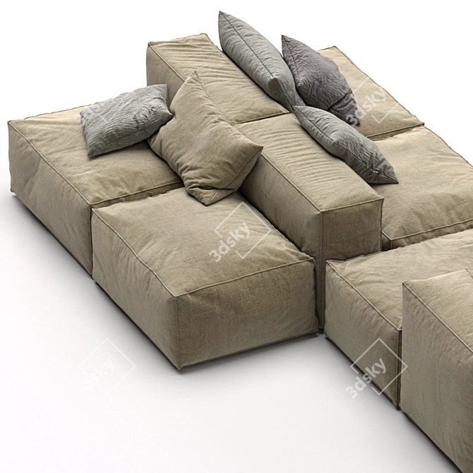 Peanut B Sectional Sofa: Stylish & Versatile 3D model image 5