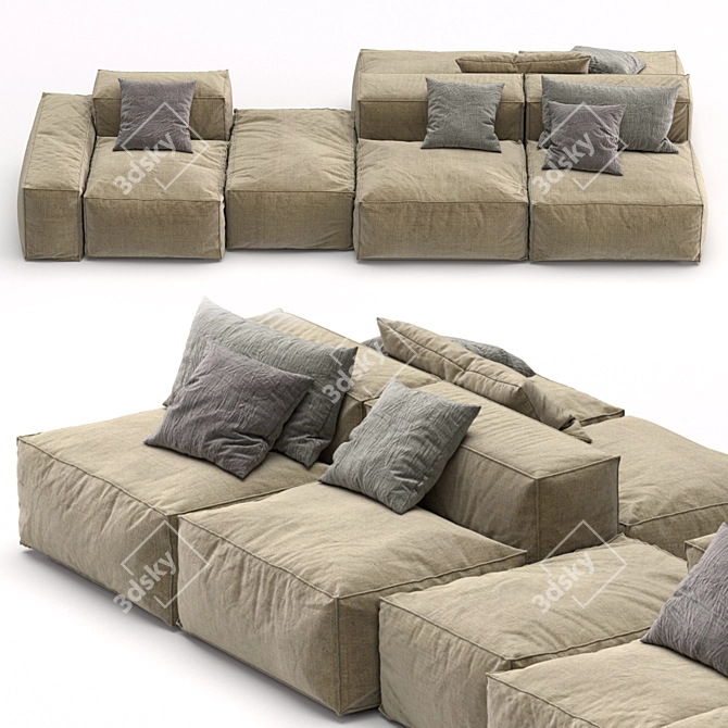 Peanut B Sectional Sofa: Stylish & Versatile 3D model image 7