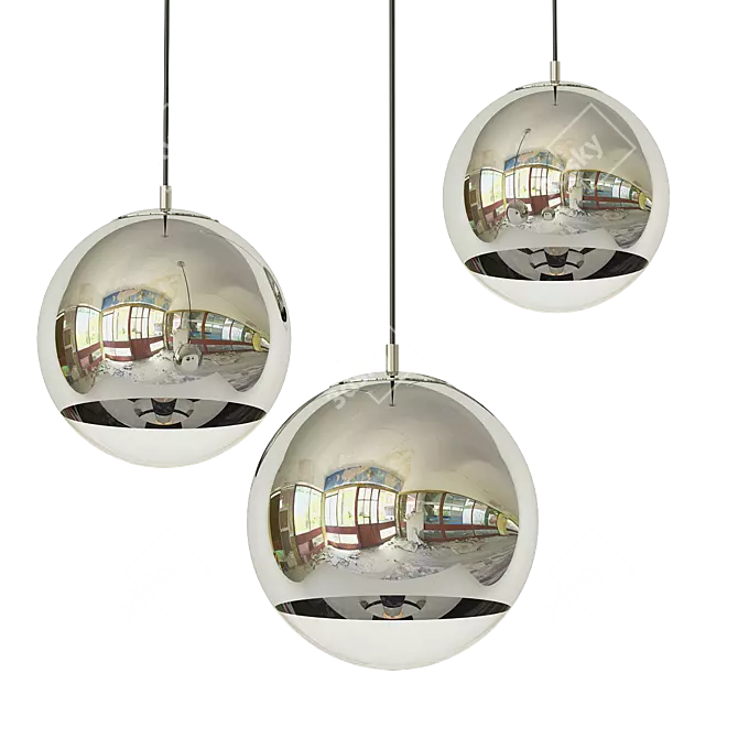 Glamorous Mirror Ball Pendant 3D model image 1