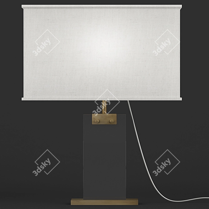 Rectangular Crystal Accent Lamp 3D model image 2