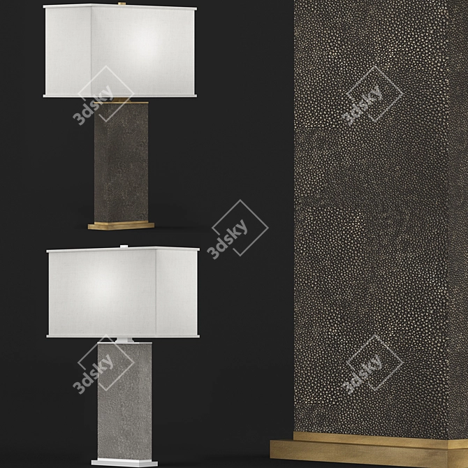 Luxe Shagreen Rectangular Lamp 3D model image 1