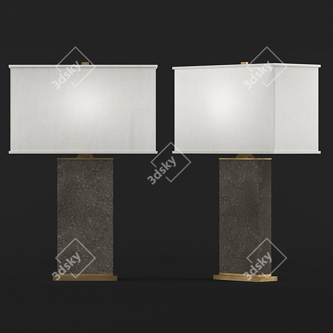 Luxe Shagreen Rectangular Lamp 3D model image 2