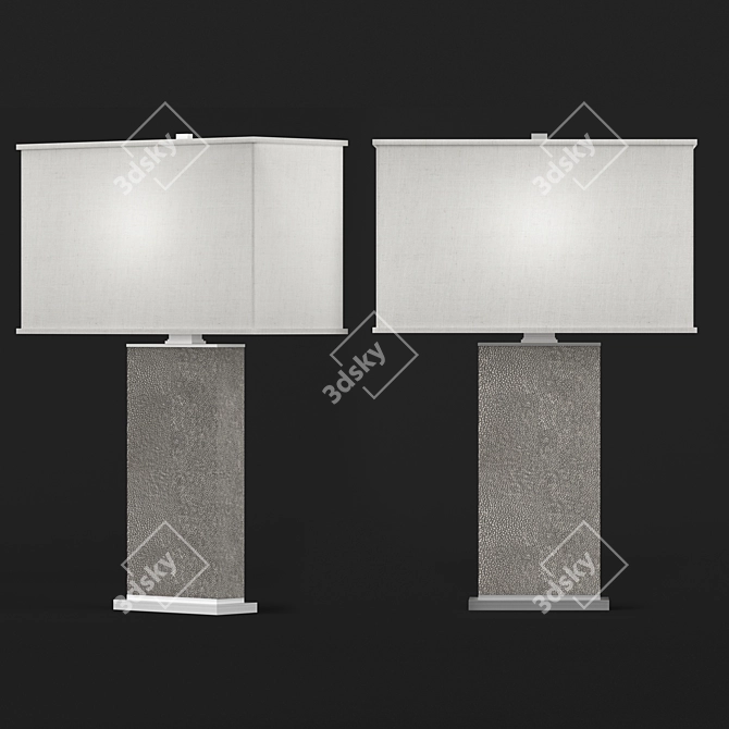 Luxe Shagreen Rectangular Lamp 3D model image 3