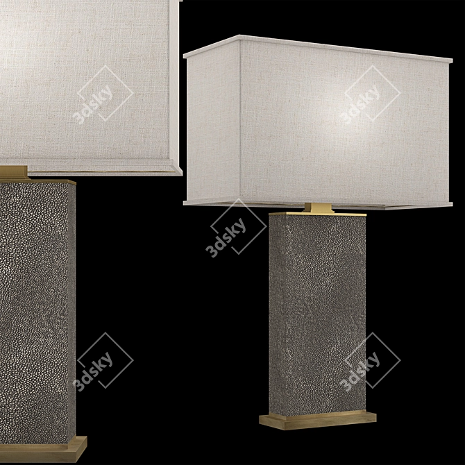 Luxe Shagreen Rectangular Lamp 3D model image 6