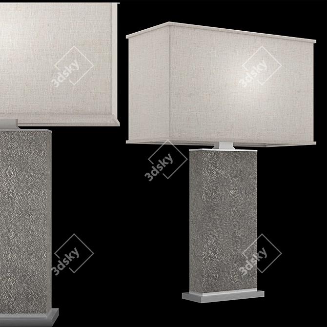 Luxe Shagreen Rectangular Lamp 3D model image 7