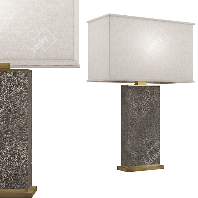 Luxe Shagreen Rectangular Lamp 3D model image 10