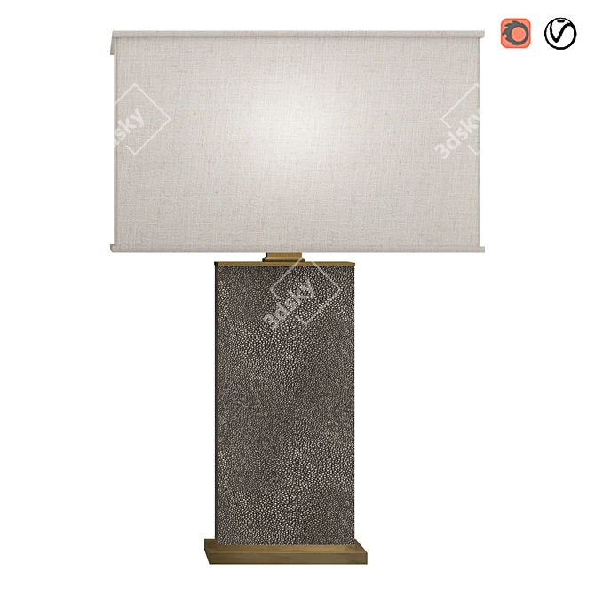 Luxe Shagreen Rectangular Lamp 3D model image 13