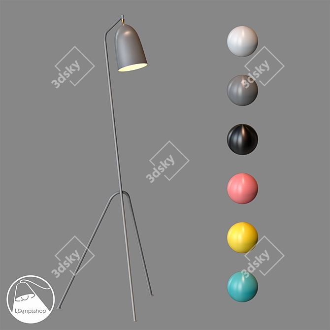 Sleek T6112a Floor Lamp 3D model image 1