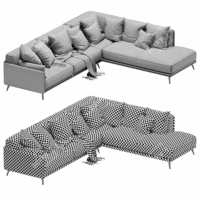 Elegant Ditre Italia Krisby Sectional 3D model image 5