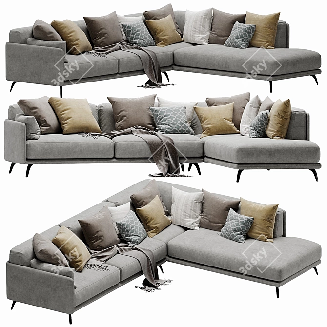 Elegant Ditre Italia Krisby Sectional 3D model image 7