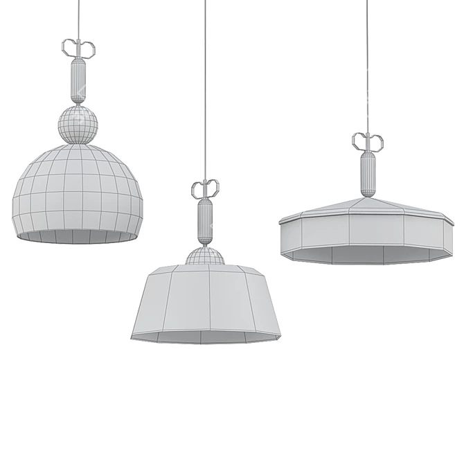 Vintage Elegance: Rhapsody Pendant Lamp 3D model image 2