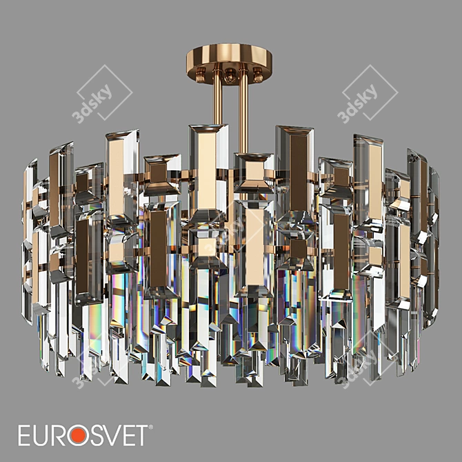 Elegant Crystal Ceiling Chandelier 3D model image 1