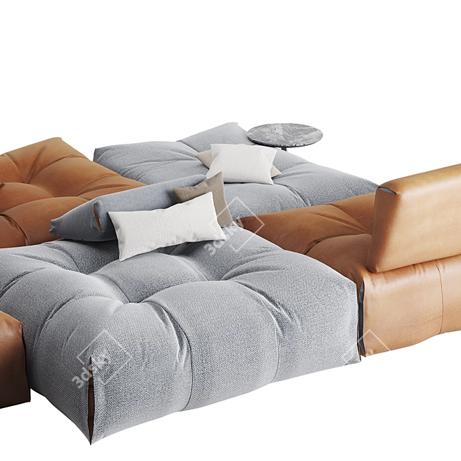 Modular Tab Sofa with Adjustable Seats, Backs, Armrests, and Tables 3D model image 4