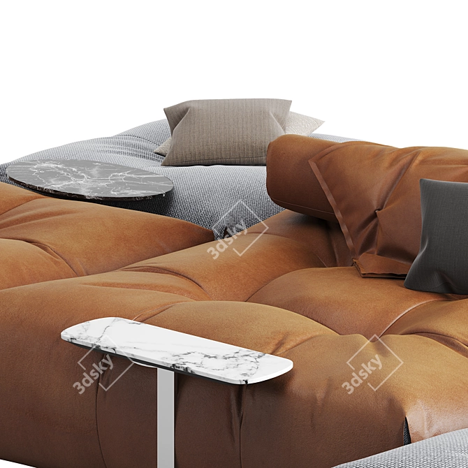 Modular Tab Sofa with Adjustable Seats, Backs, Armrests, and Tables 3D model image 5