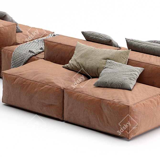 Bonaldo PEANUT B Leather Sofa 3D model image 7