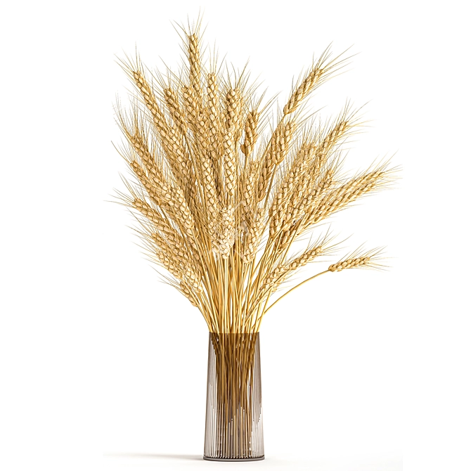 Rustic Wheat Spikelet Bouquet 3D model image 3