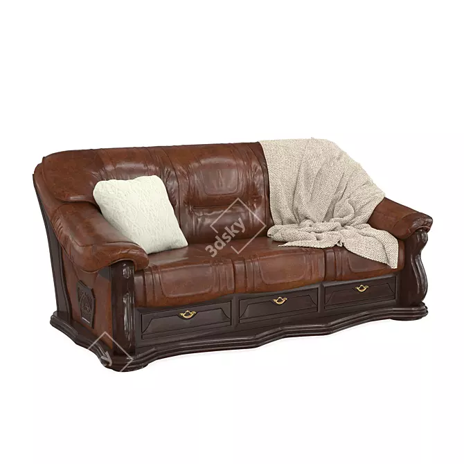 Luxury Brown PBR Sofa Lord 3D model image 1