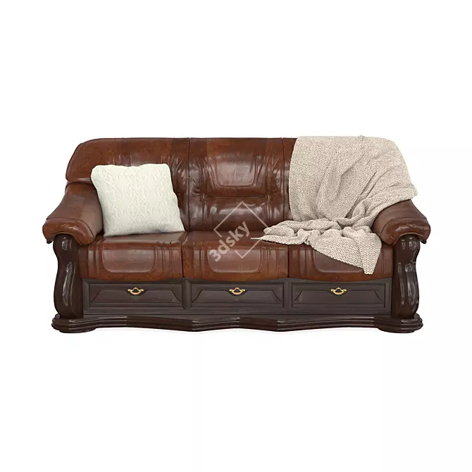 Luxury Brown PBR Sofa Lord 3D model image 3
