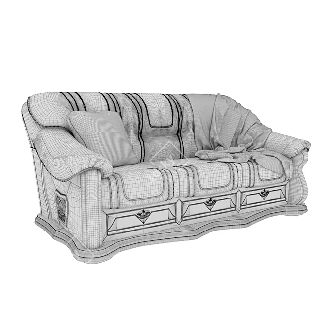 Luxury Brown PBR Sofa Lord 3D model image 6