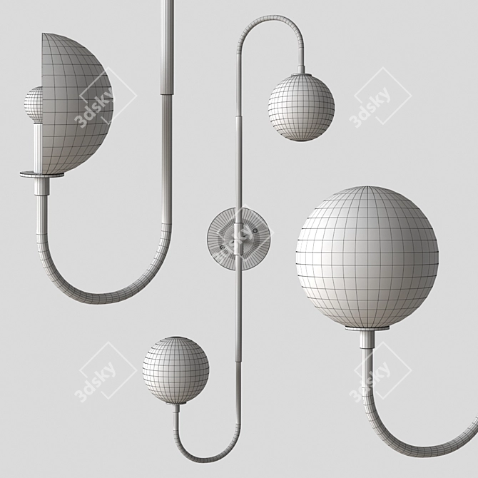 Sleek Piega Wall Lamp 3D model image 3