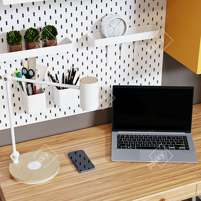 Modern Office Set: IKEA Workplace Decor 3D model image 4