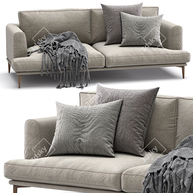Contemporary Alexis Sofa: Modern Comfort in Millimeters 3D model image 1