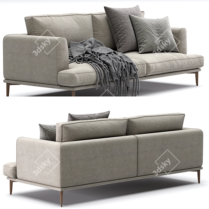 Contemporary Alexis Sofa: Modern Comfort in Millimeters 3D model image 3
