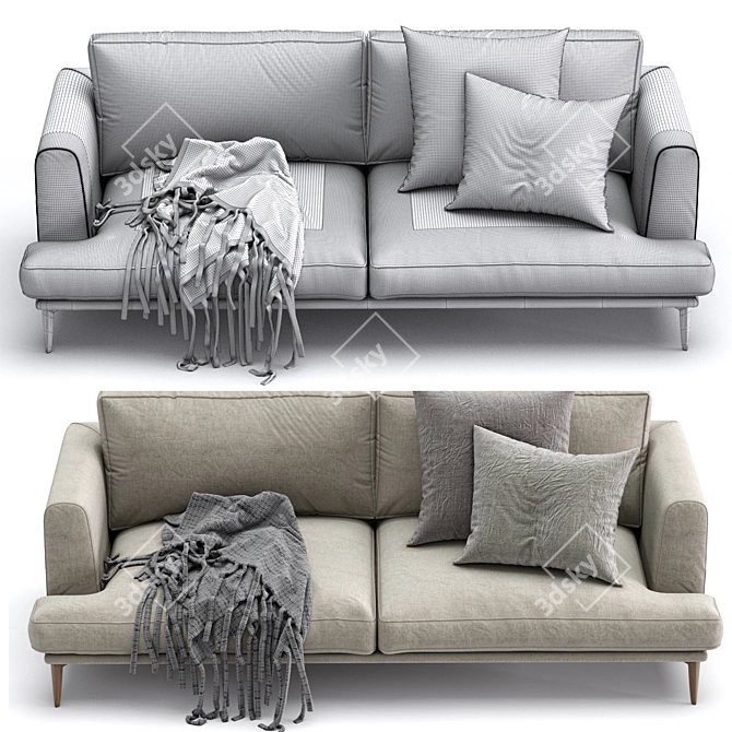 Contemporary Alexis Sofa: Modern Comfort in Millimeters 3D model image 4