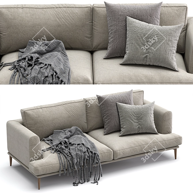 Contemporary Alexis Sofa: Modern Comfort in Millimeters 3D model image 7