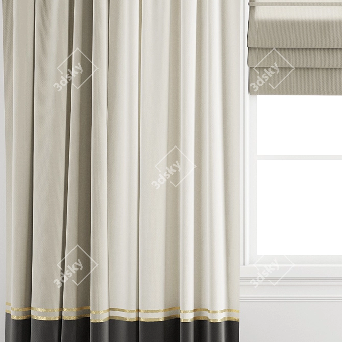 Premium Poly Curtain Model 3D model image 5