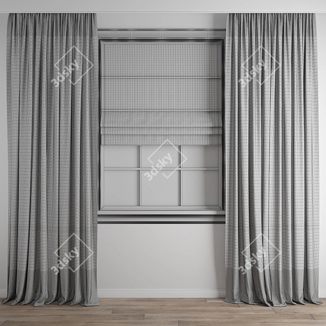 Premium Poly Curtain Model 3D model image 6