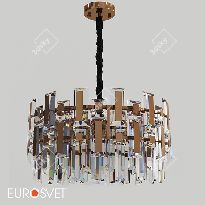 Crystal Pendant Chandelier - Bogate's Lago 3D model image 1