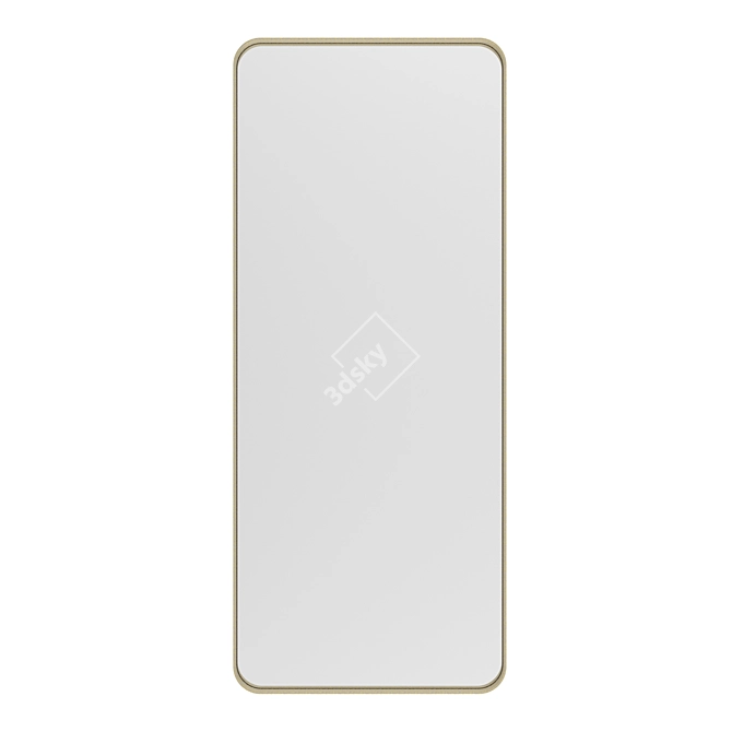 Antique Brass Rectangular Mirror: Vintage Elegance 3D model image 1