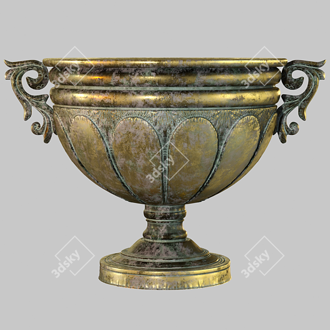 ZELENA Antique Metal Amphora 3D model image 1