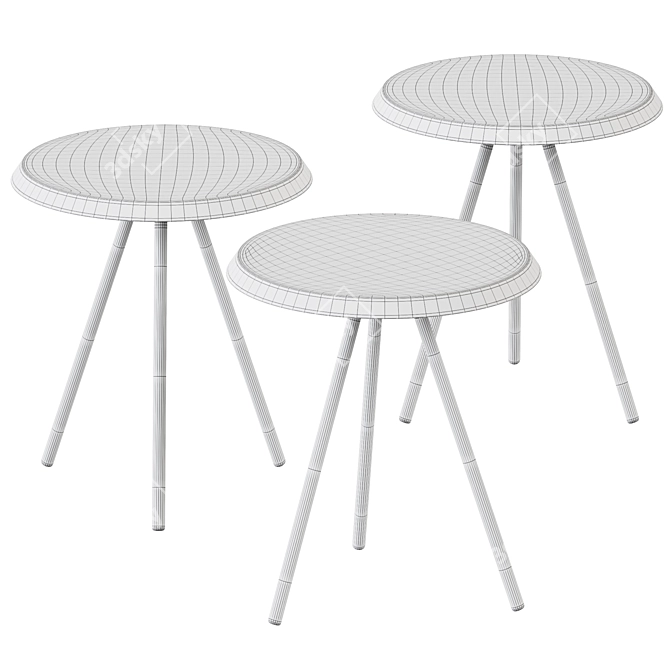 Elegant Soround Side Table 3D model image 2