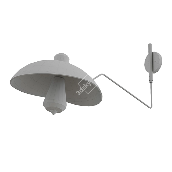 Retro Loft Adjustable Wall Light 3D model image 2