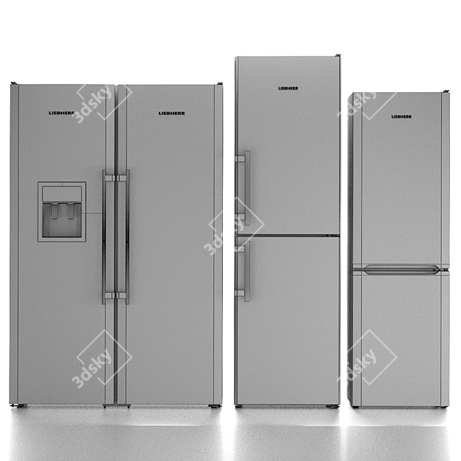 Liebherr 5-Piece Refrigerator Set 3D model image 7