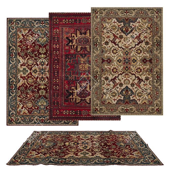 Versatile Rug Set: 6 Variations 3D model image 1