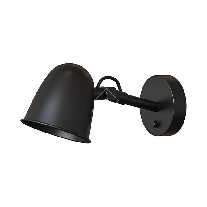 Bold Black SKURUP Sconce 3D model image 1