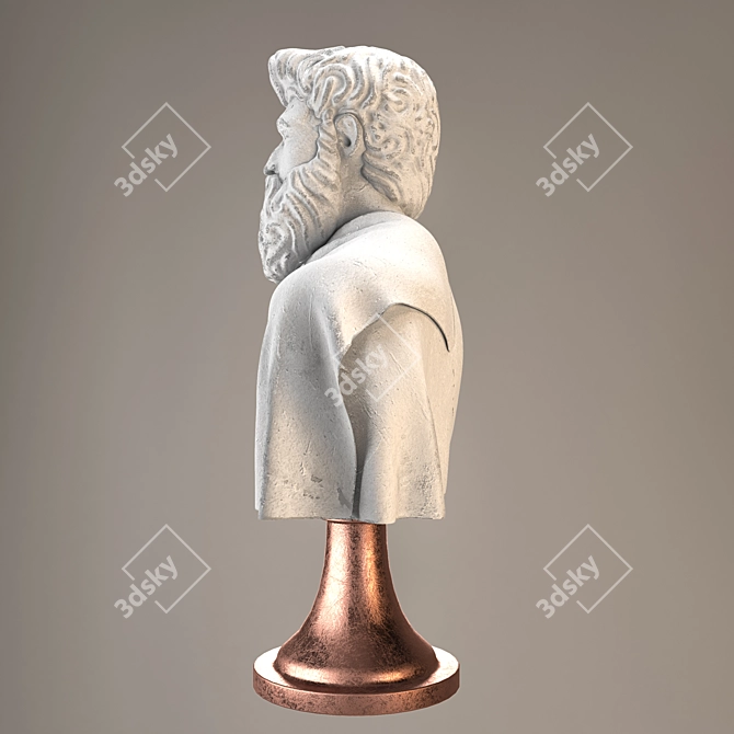 Elegant Roman Bust Sculpture 3D model image 3