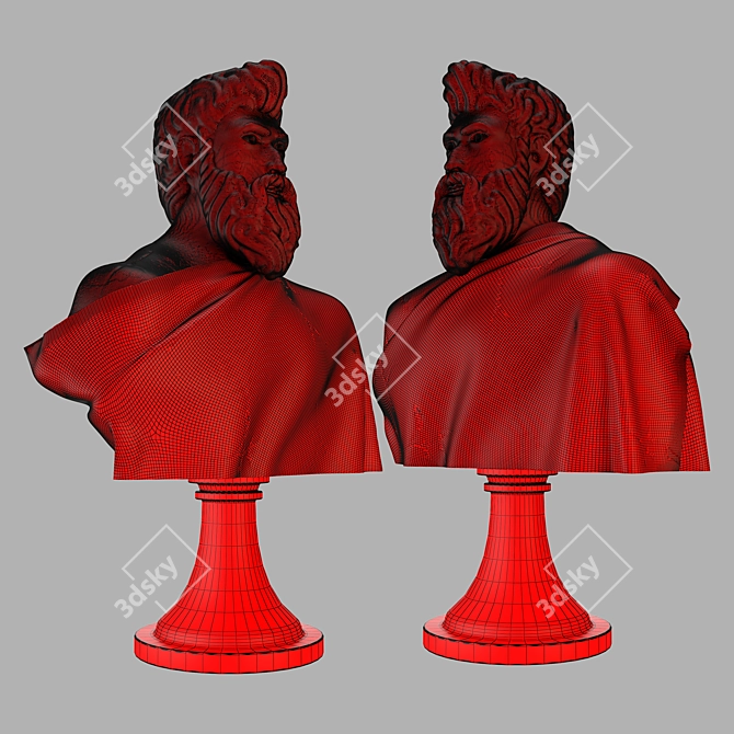 Elegant Roman Bust Sculpture 3D model image 6