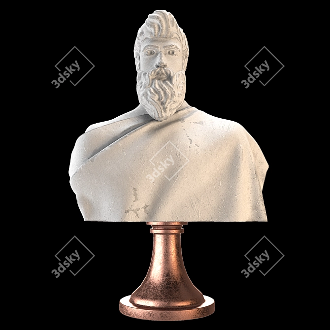 Elegant Roman Bust Sculpture 3D model image 8