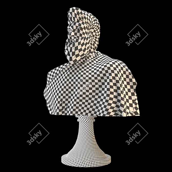 Elegant Roman Bust Sculpture 3D model image 11