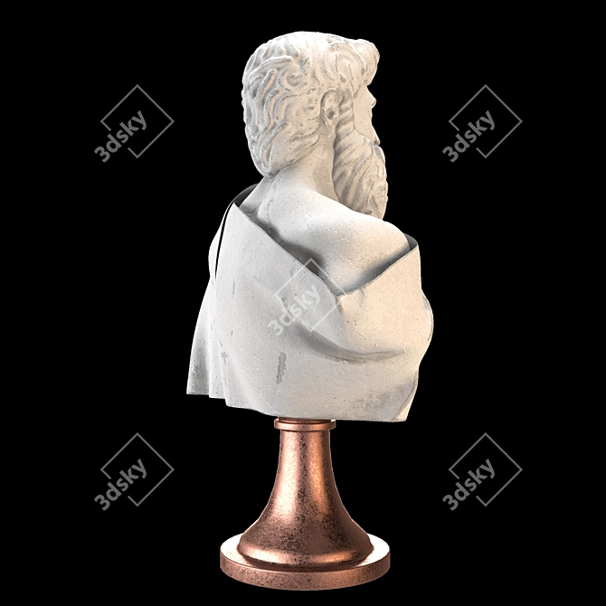 Elegant Roman Bust Sculpture 3D model image 17