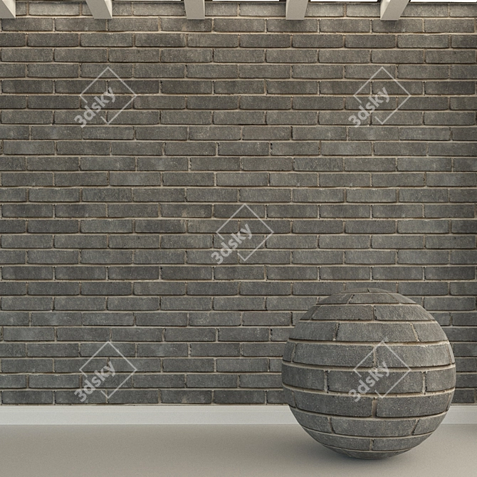 Vintage Red Brick Wall 3D model image 1